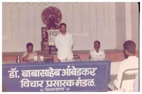 A speaker addressing a community gathering organised by the Mandal
